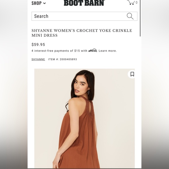 NWT WOMENS SHYANNE CARAMEL BROWN CROCHET HALTER DRESS XXL - Picture 3 of 5